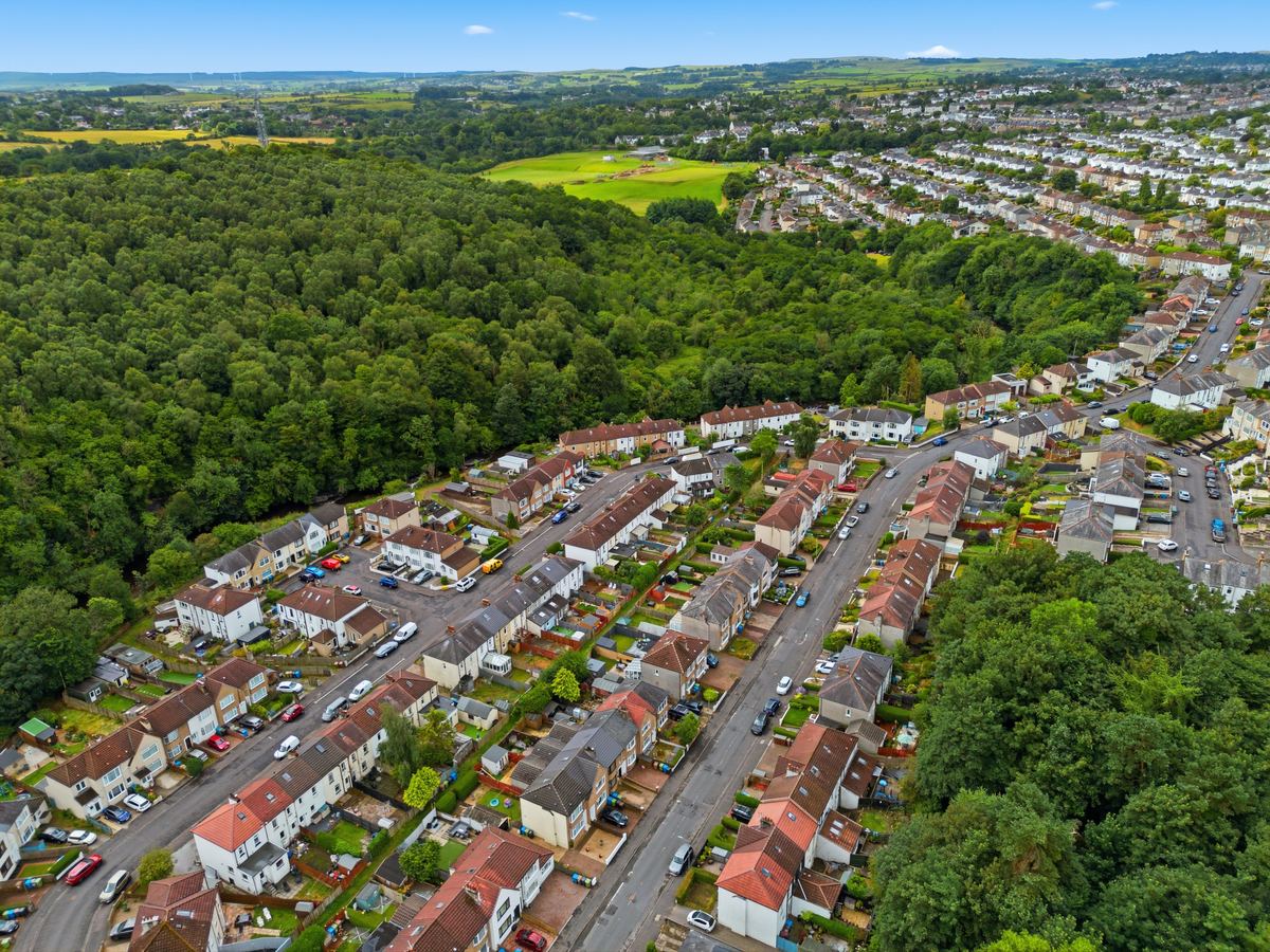 Aerial view over the neighbourhood, Clarkston: property photography
