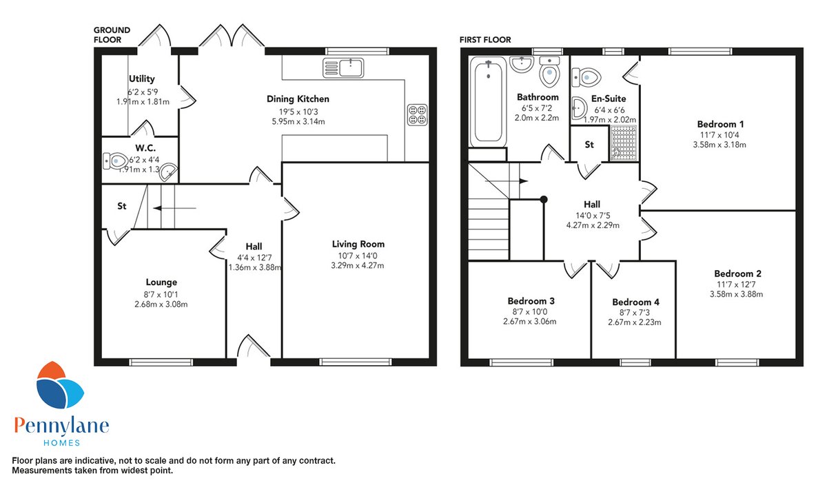 Two-storey house floorplan in agency branding